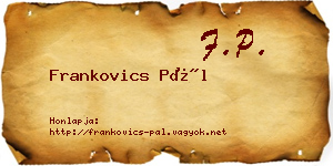 Frankovics Pál névjegykártya