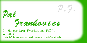 pal frankovics business card